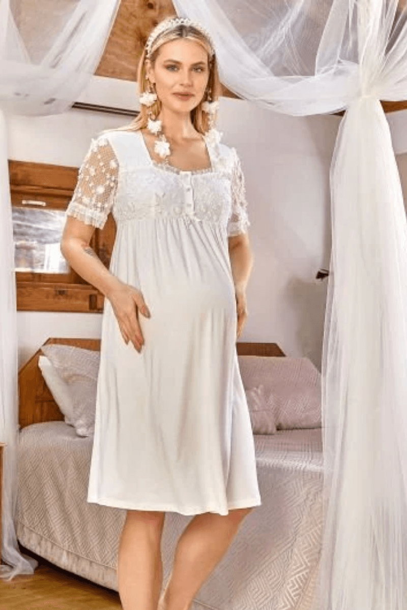 Cossy By Aqua Üç Boyutlu Çiçek Detaylı Lohusa Gecelik